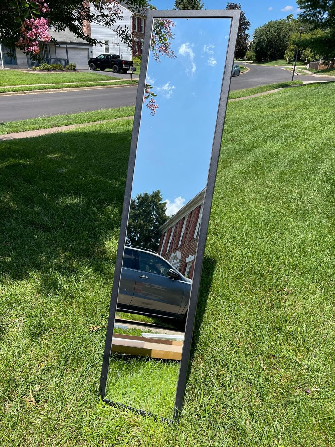 Full Length Mirror 71 X 16 Inch Black and Gold Metal Frame,floor Standing Mirror for Bathroom