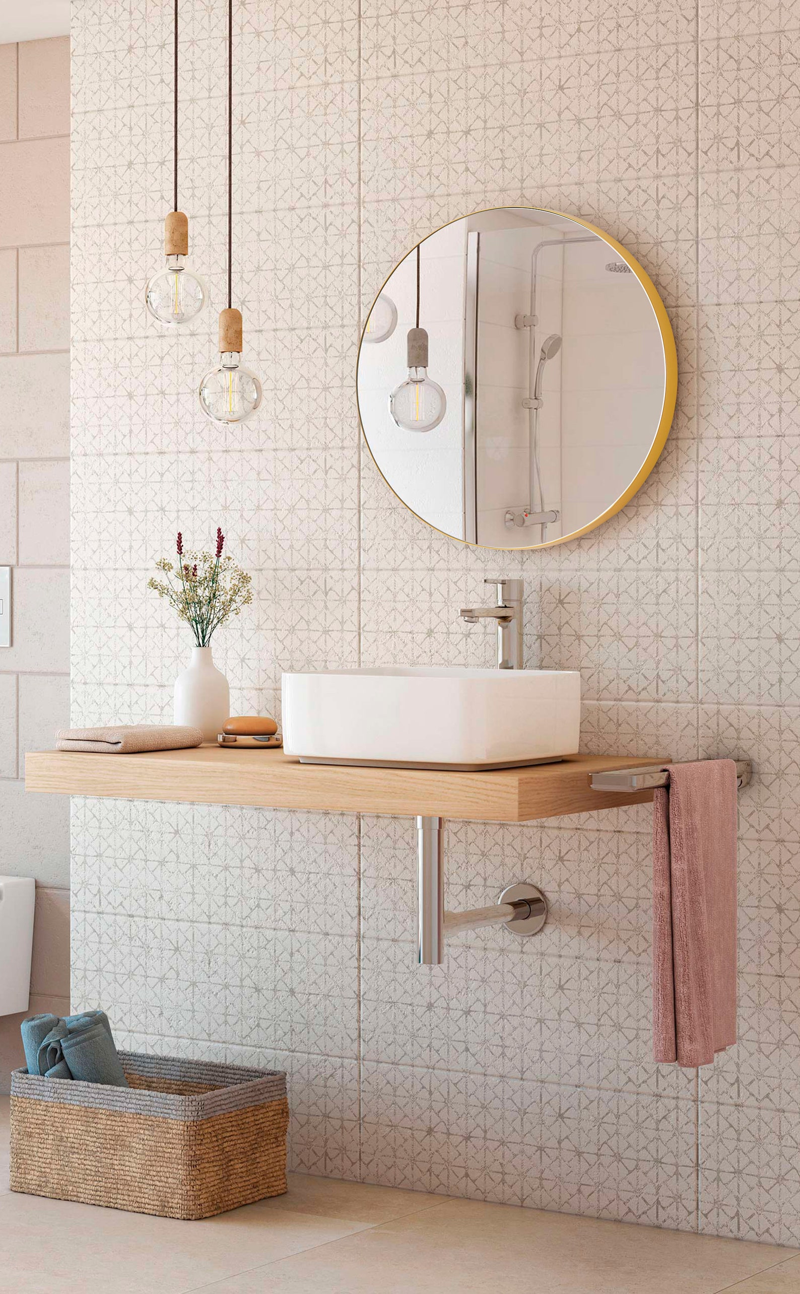 Espejo redondo de pared de 30 pulgadas y 24 pulgadas oro | Etsy