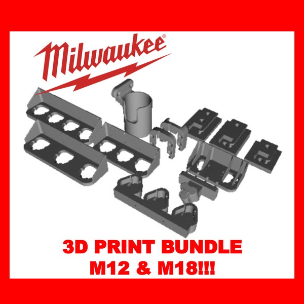 Milwaukee ULTIMATE 3D Printing Bundle STL Files | Tool & Battery Holders