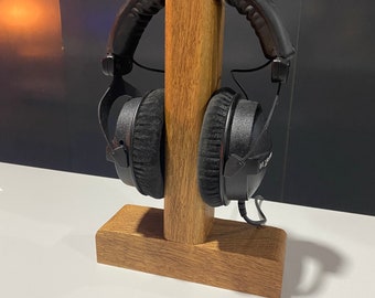 Solid Oak Head Phone Desk Stand - Professional Handmade Audiophiles Christmas Gift