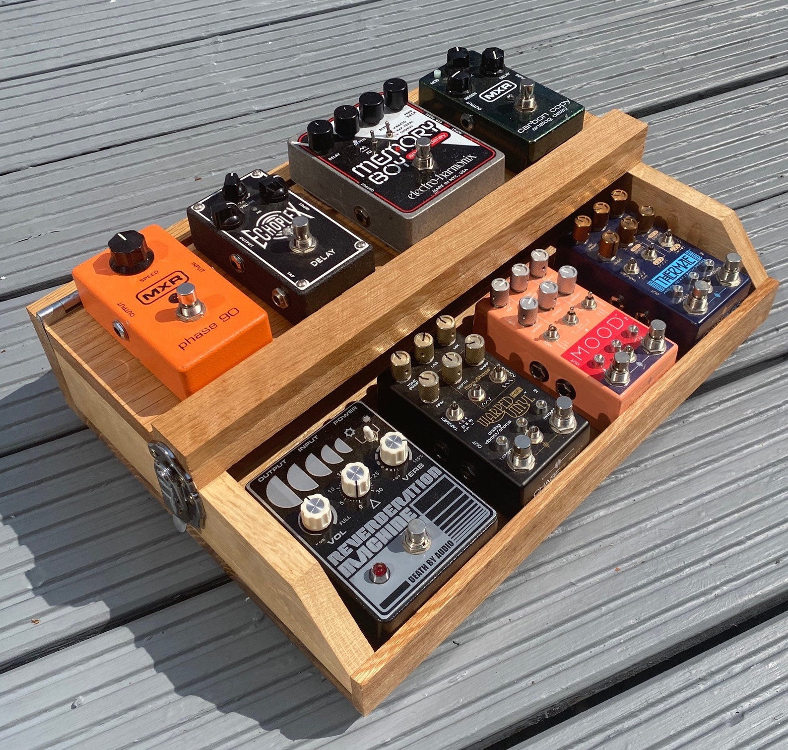 Solid Oak Two Tier Pedal Board Etsy