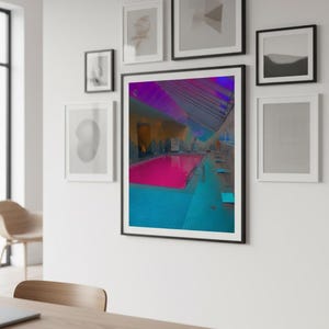 Vaporwave Empty Swimming Pool | Photography Art Poster Print | Wall Art