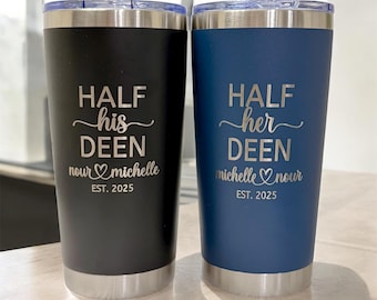 Half His Deen Half Her Deen Bekerset voor stellen - moslimhuwelijkscadeau, islamitisch cadeau, feestcadeau