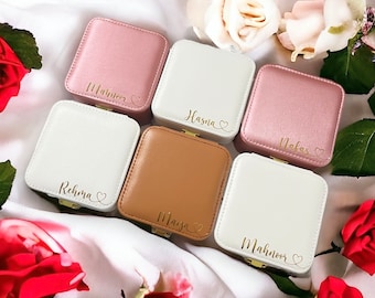 Personalized Jewelry Box, Bridesmaid Gift, Wedding Favors, Custom Jewelry Box, Travel Jewelry Case, Wedding Gifts, Mothers Day Gift, Jewelry