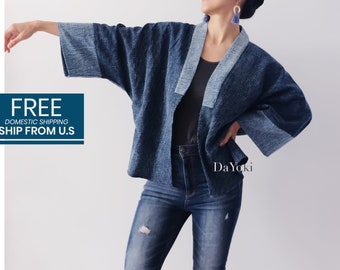 indigo kimono jacket