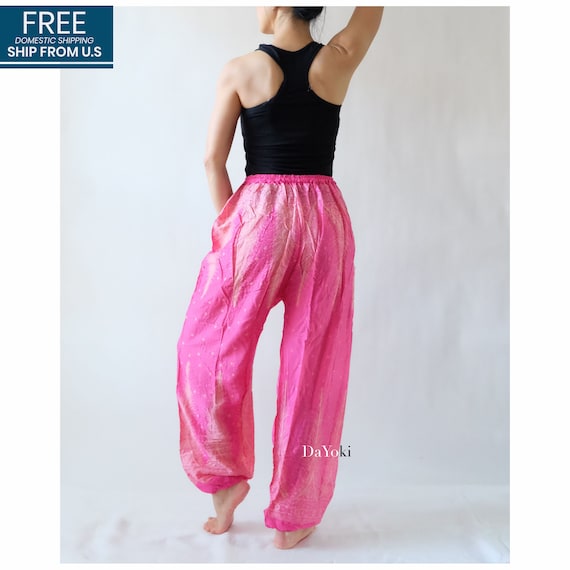 Hot pink cheap baggy pants