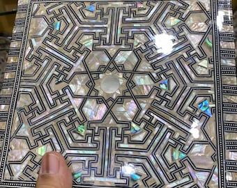 Handmade Egyptian Inlaid Jewelry Box: Paua Shell & Mother of Pearl