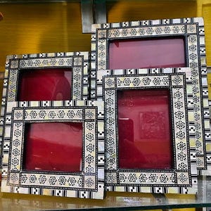 Mother of Pearl Inlay Picture Frames - Set of 4
