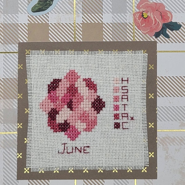 Mindful Stitching: June ONLY Mood Tracking Cross Stitch Pattern - PDF Instant Download Mental Health, Mindfulness