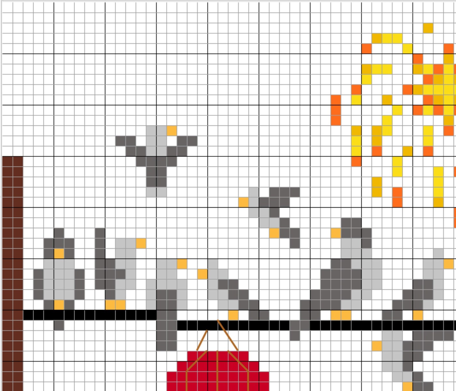 High/low Temperature Cross Stitch Pattern Temperature Birds Etsy Canada