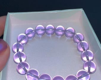 Andara bead bracelet color shifting purple Andaras 12mm bead bracelet 5D ascension meditation bracelet Lemurian Andaras Vortex charged