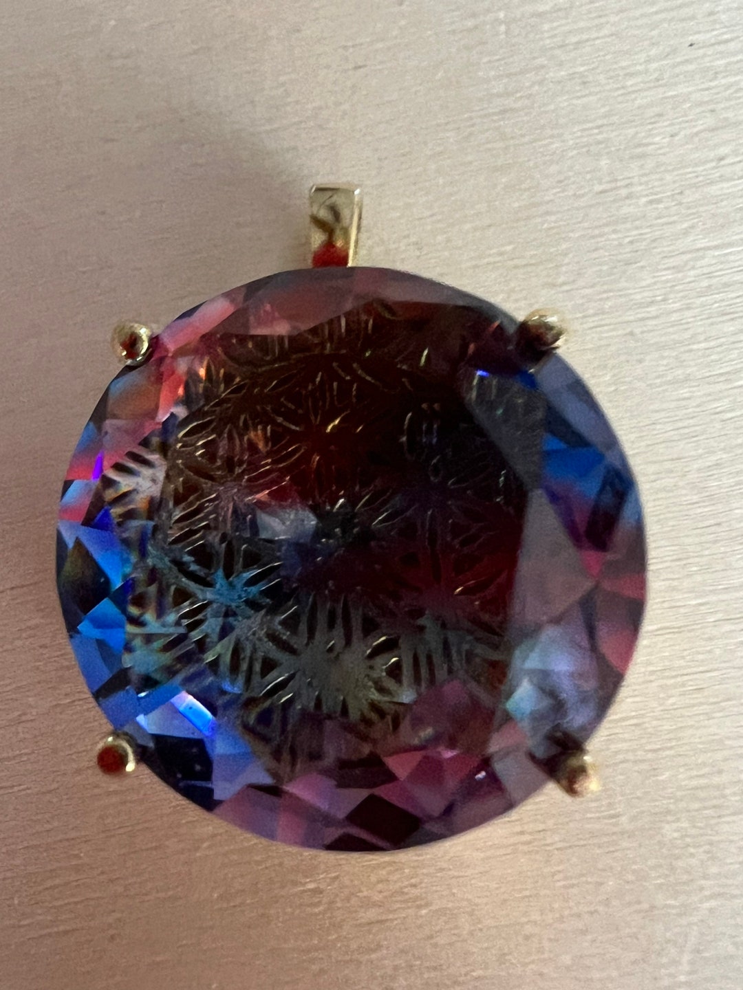 Andara Crystals Cosmic Flower Multicolored Andara Pendant Elemental