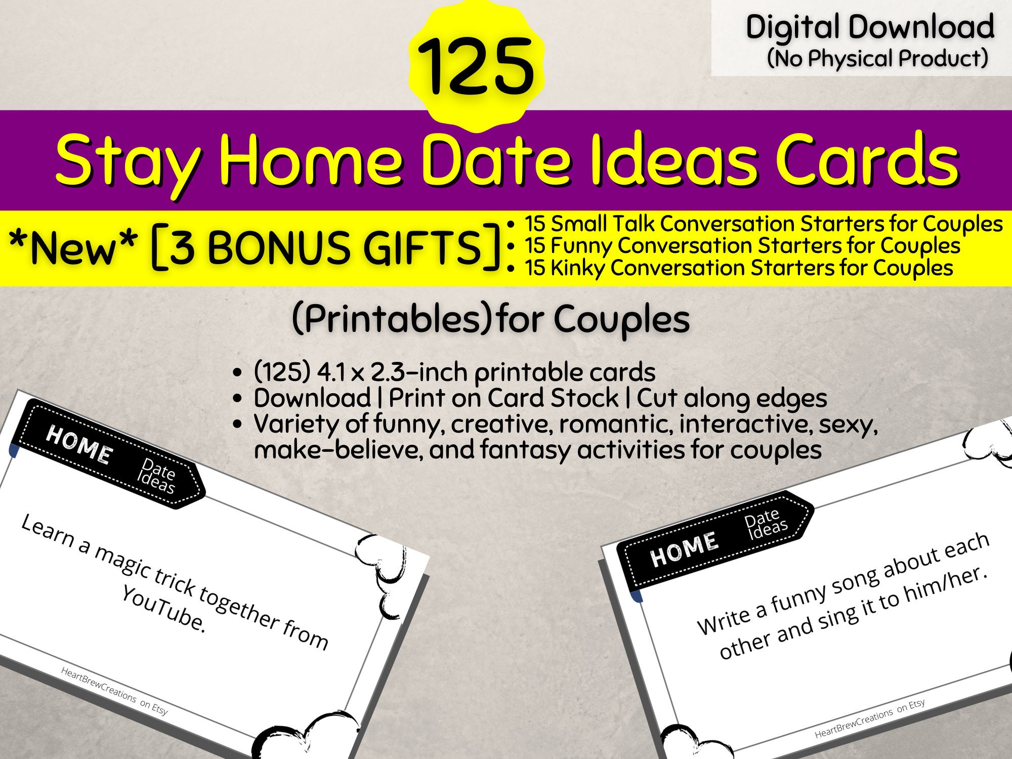 125 Stay Home Date Ideas for Couples Cards 3 BONUS GIFTS - Etsy 125 Stay Home Date Ideas for Couples Cards 3 BONUS GIFTS - Etsy