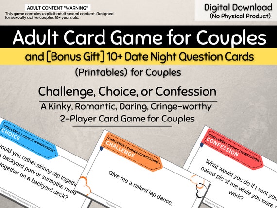 Adult Card Game for Couples kinky and Romantic 2-player Sex | Etsy