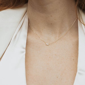 Dainty Gold Chain With Lab Grown Diamond image 1