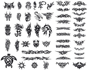 Tattoo Tribal SVG 50 Tattoo Set Tattoo Pattern Svg Vector - Etsy