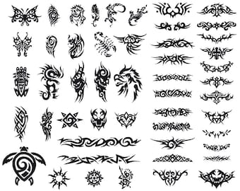 Tattoo Tribal SVG 50 Tattoo Set Tattoo Pattern Svg Vector - Etsy