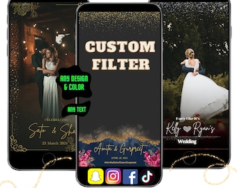 Custom Snapcat Filter, Snapchat tiktok filters, geofilter - Wedding filter, Birthday filter, bridesmaid filter, wedding gift anniversary 360