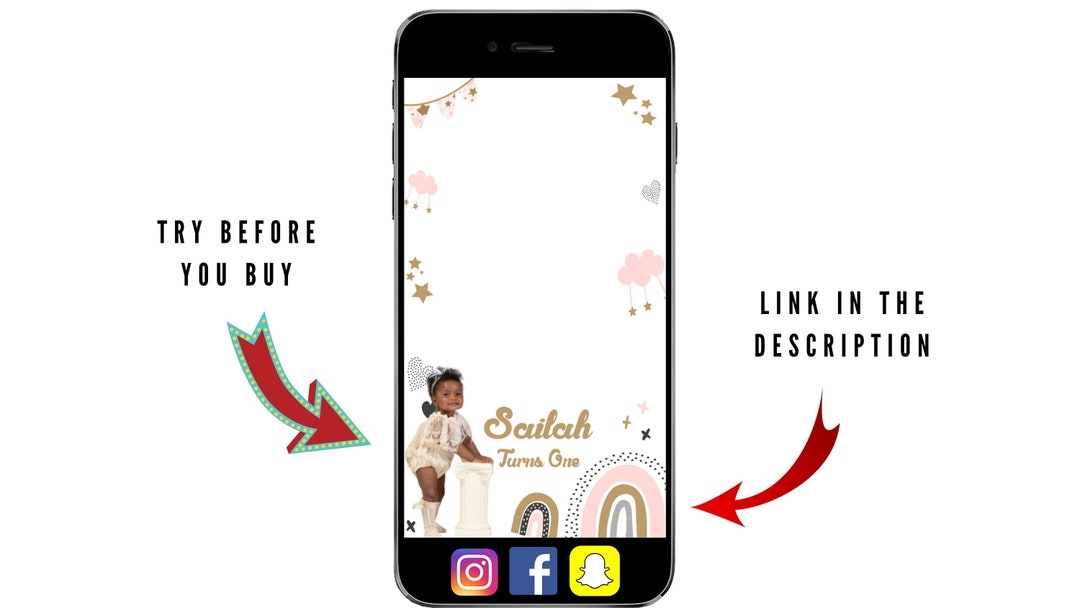 Boho Rainbow Birthday Instagram Filter, Birthday Facebook Filter