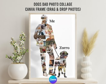 Cornice per collage fotografico "Cane papà": regalo personalizzato per animali domestici (download digitale)