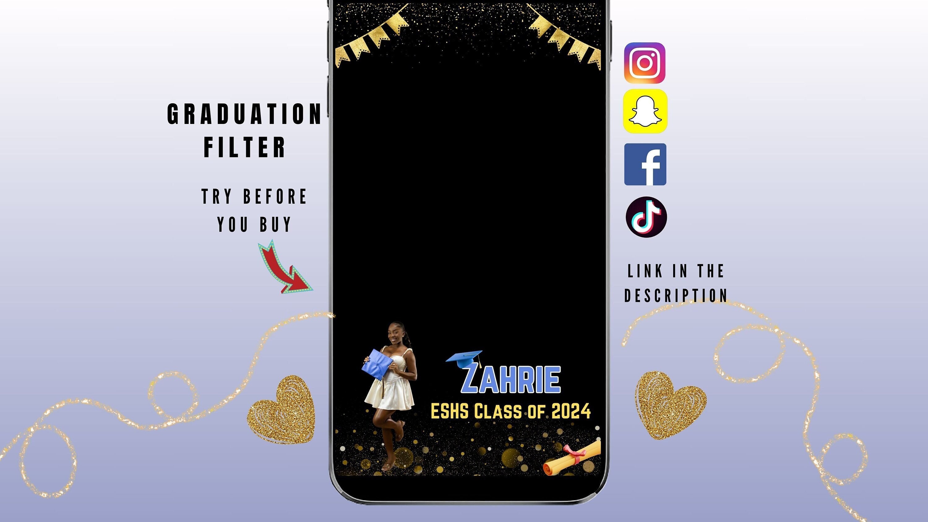 Gradation Filter Graduation Geofilter Birthday Party Economics Junior's Snapchat