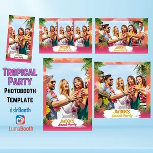 Tropical Photobooth template, 360 photobooth template, photobooth overlay, 360 spinner templates, Summer template, Theme, tropical props