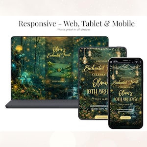Enchanted Garden Birthday Website Invitation with RSVP, Editable Canva Fairy Party Invite, Magical Birthday, Online Invite Template