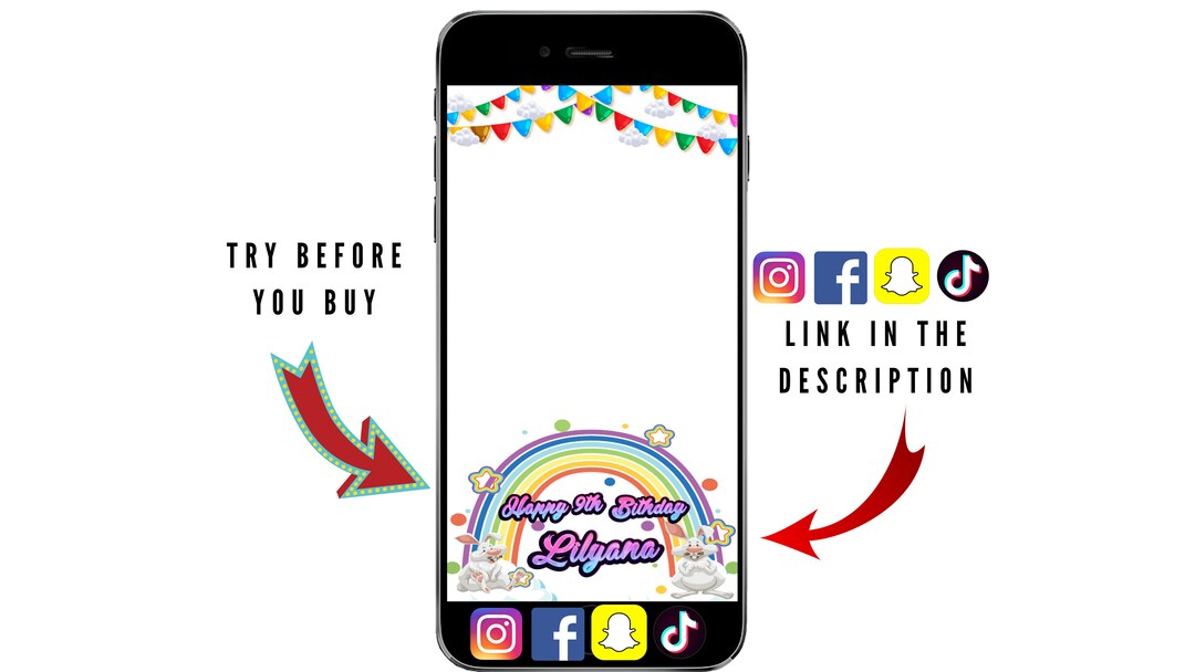 Rainbow Cloud 9 Birthday Instagram Filter Birthday Filter Etsy