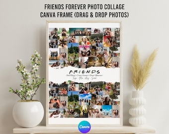 Personalisierte Freunde Foto-Collage: Personalisierter Leinwandrahmen (Digitaler Download)