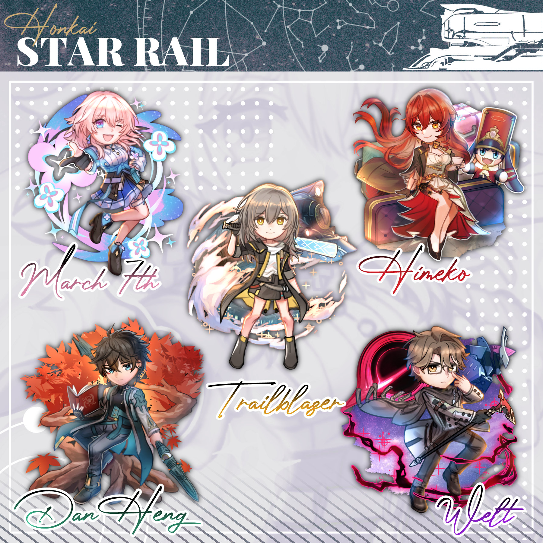 All Honkai Star Rail crossover characters from the Honkai series