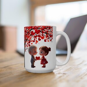 Love Birds Under a Tree Mug - Heart Tree Couple Mug - Love Blooms Mug