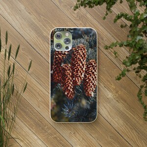 Custodia per telefono cono di pino - Custodia per telefono albero di pino - Custodie per telefono natura - Custodia per telefono albero forestale - Custodia per iPhone - Custodia per telefono Samsung - Custodie per telefono