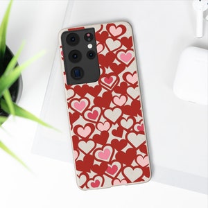 Red and Pink Hearts Biodegradable Case - Hearts Phone Case - Red and Pink Hearts Phone Case - iPhone Case - Samsung Phone Case - Love Phone