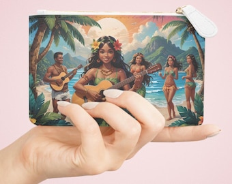 Mini bolso de mano Tropical Beach: un accesorio paradisíaco de piel sintética
