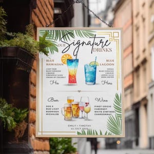 Spersonalizowane menu drinków firmowych - Spersonalizowane menu drinków na specjalne okazje - Spersonalizowane menu baru - Spersonalizowane menu drinków z liści palmowych
