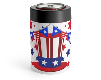 Porte-canettes de célébration du 4 juillet américain - Star & Stripes Cozies - Cozies rouges blancs et bleus - Tumbler - Cozies - 4 juillet