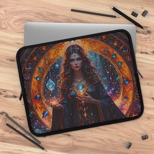 Mystical Laptop Sleeve for Witches and Dreamers, Gothic Tech Accessory, Magical Gift for Creatives, Fantasy Laptop Case, Enchanted Design