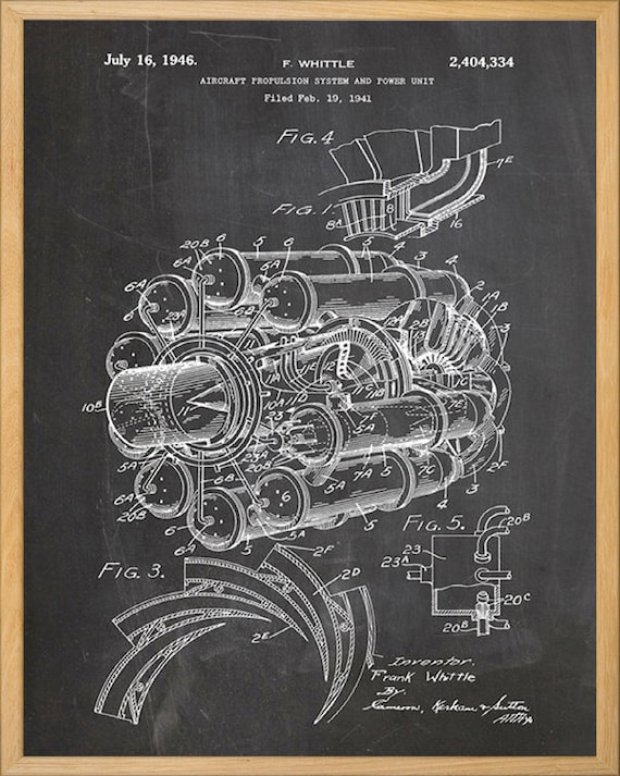 Patent Prints Jet Engine Art Aviation Decor Airplane Decor Pilot Gifts Jet Engine Patent Jet