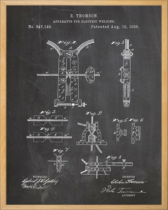 Electric Welding Machine 1886 Patent Poster Industrial Art Etsy