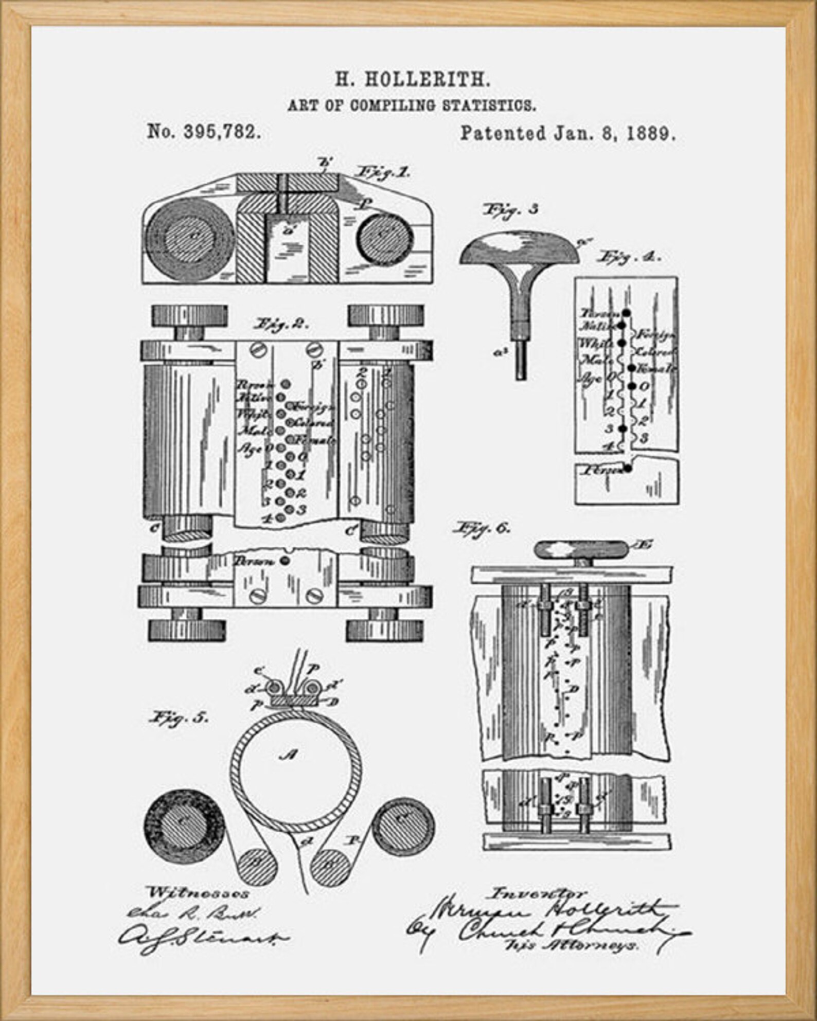 Hollerith Machine Computer Poster Hollerith Poster First | Etsy