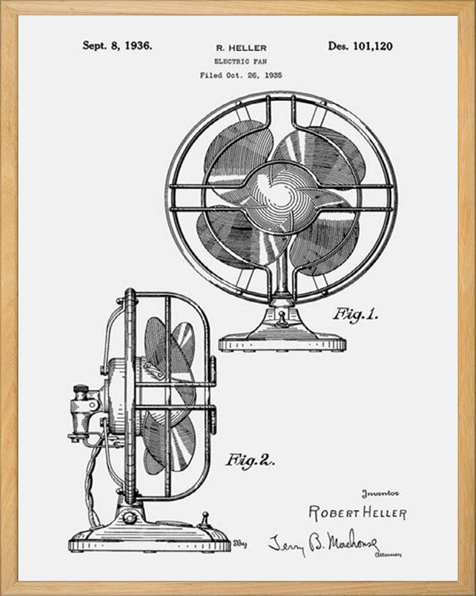 Table Fan Patent Poster Vintage Fan Electric Fan Antique Etsy