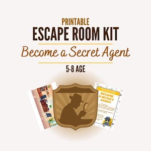 Escape Room At Home, Print & play, Game kit for Kids, Detective, Secret Agent, Family escape room printable, Birthdays and Celebrations