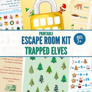 Gioco di fuga natalizio degli elfi intrappolati: divertimento in famiglia (schema PDF)