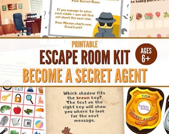 Kids Escape Room Game: Secret Agent Training, Printable PDF