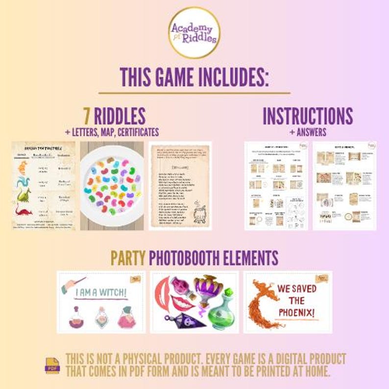 Printable Magic Escape Room: Wizards Adventure, Birthday Party (PDF) - Etsy