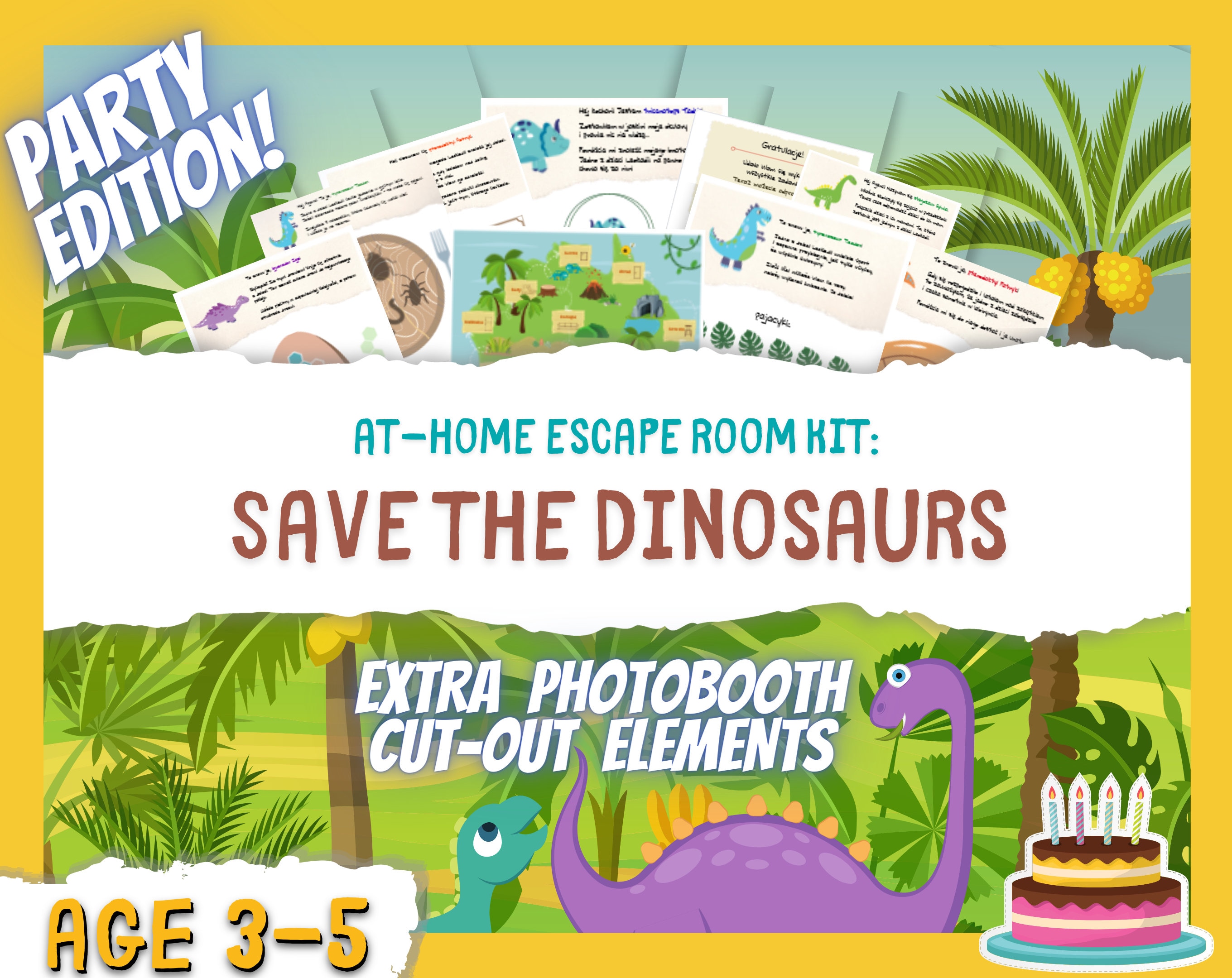 Escape Room Party in a Box Dinosaur Theme, Kids Dinosaur Party agrohort.ipb.ac.id