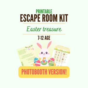 Easter escape room, Printable game for children, Easter adventure for kids, Family game, Easter treasure hunt, Photobooth version