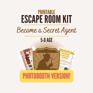 Printable Escape Room Kit for kids, Party Edition, Print & play, Birthday Party Idea, Family fun time, Detective, Secret Agent, Spy game