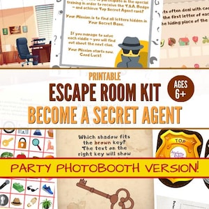 Kit stampabile per escape room con agente segreto: gioco per feste per bambini (PDF)