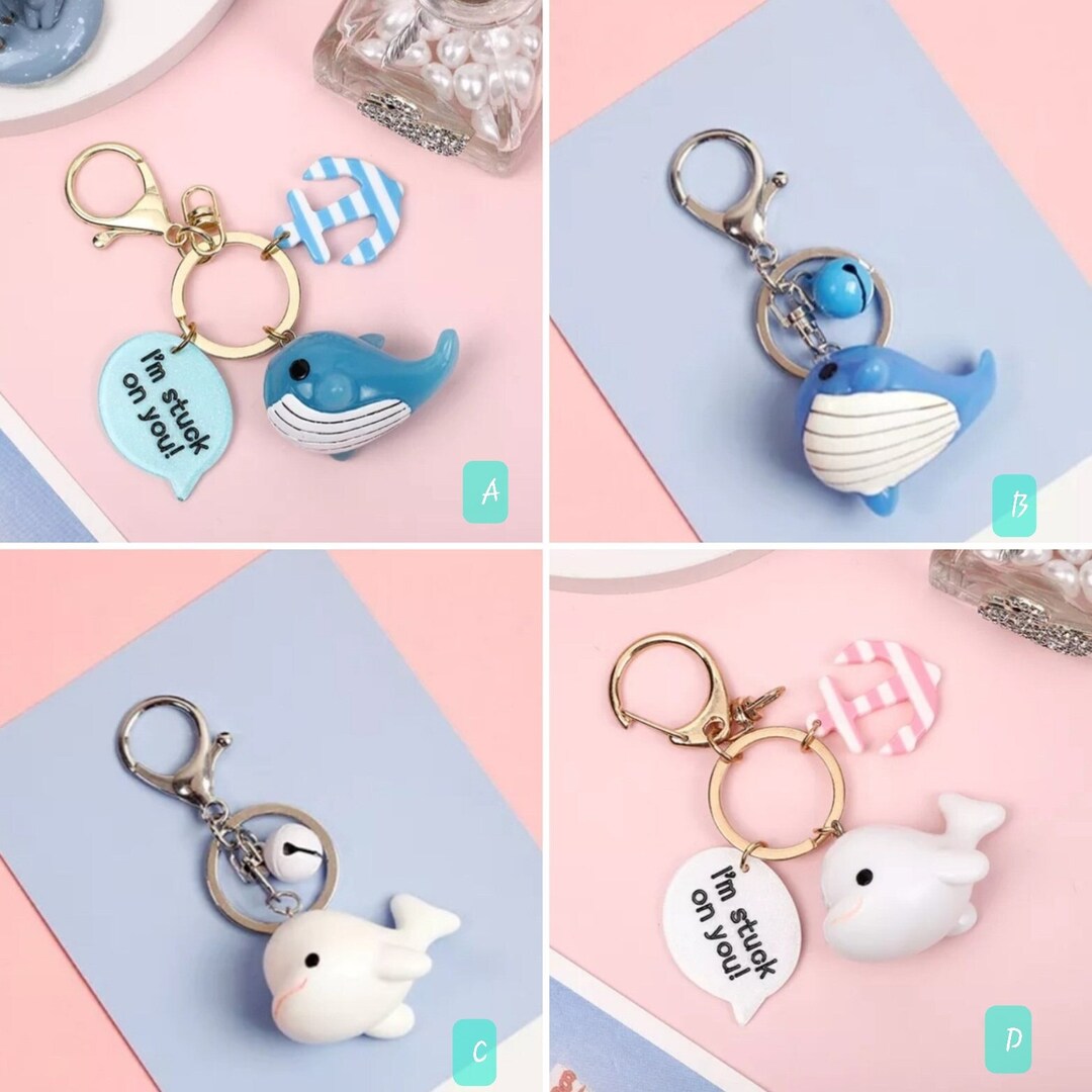 Beluga Whale Keychain Anchor Sailor Cute Keychain Etsy